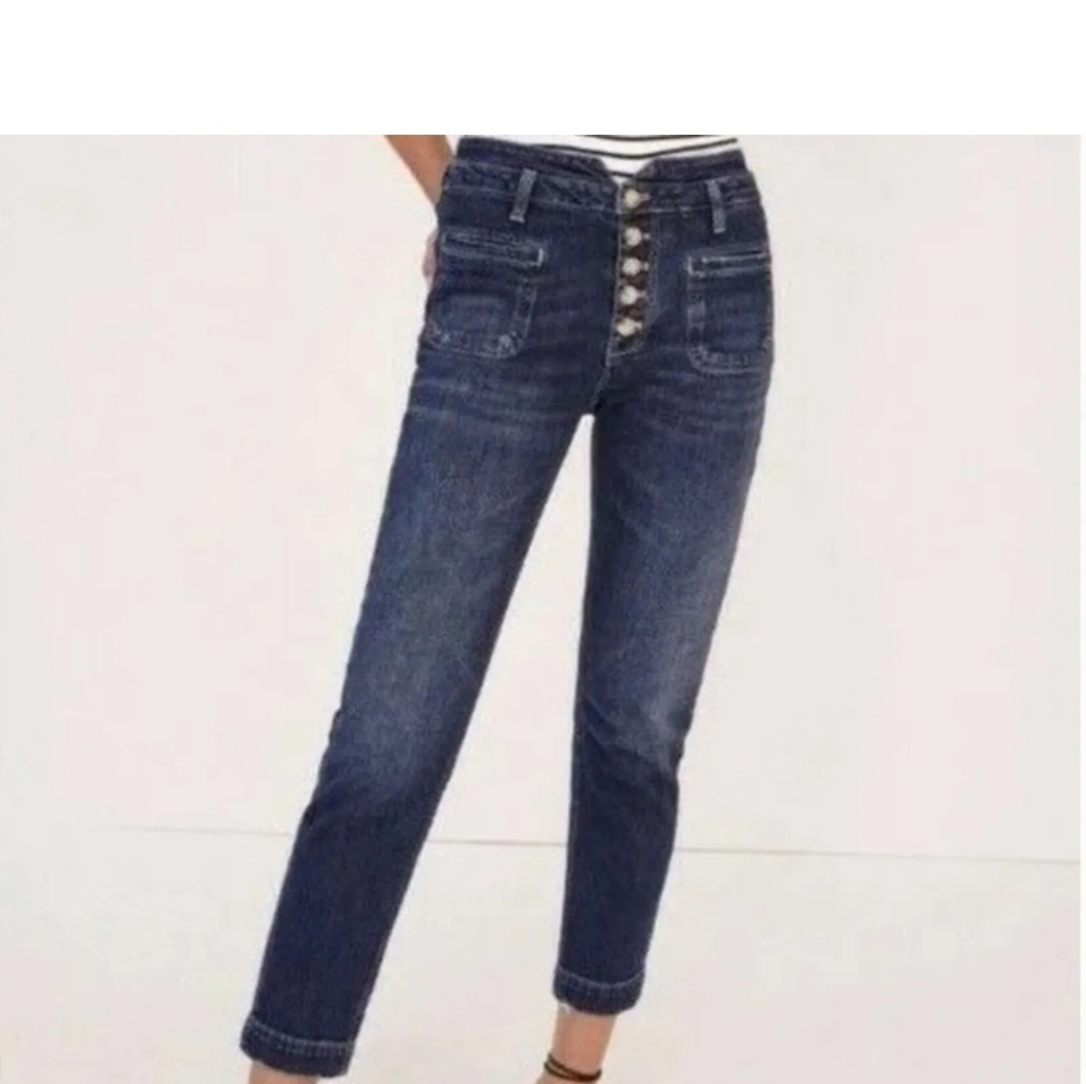 Pilcro and the Letterpress High Rise Blue Jeans